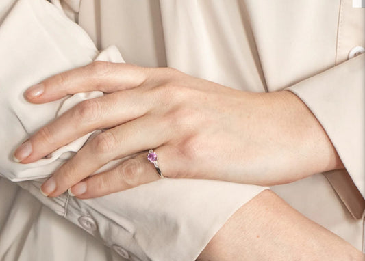 Pink Sapphire Diamond Ring