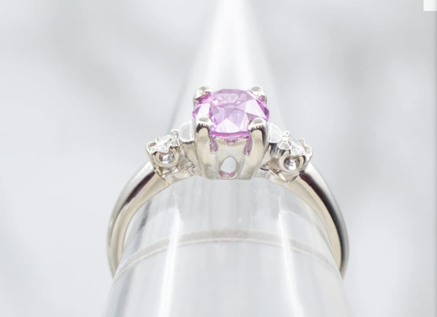 Pink Sapphire Diamond Ring