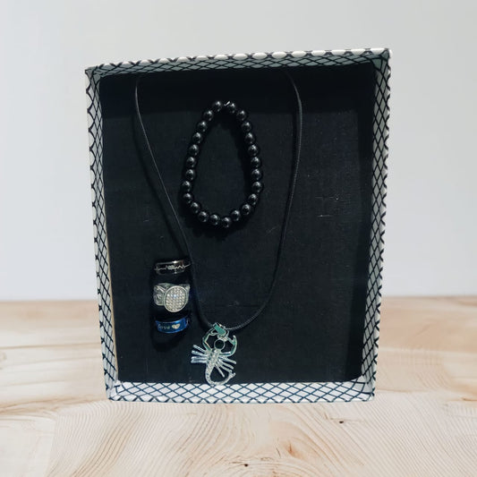 Mens Necklace & 3 rings & 1 bracelet